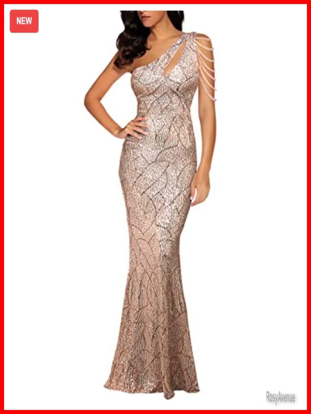 One Shoulder 1920s Plus Size Formal Dress Tassels Sleeve Sequins Gatsby Maxi